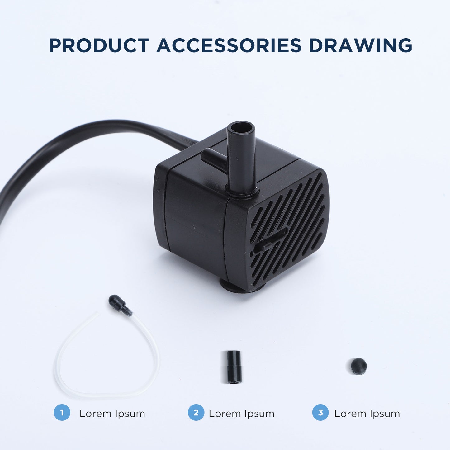 Pompe submersible pour aquarium 250L/heure