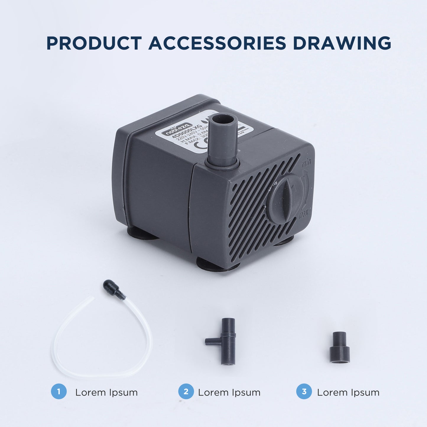 Pompe submersible pour aquarium 300L/heure