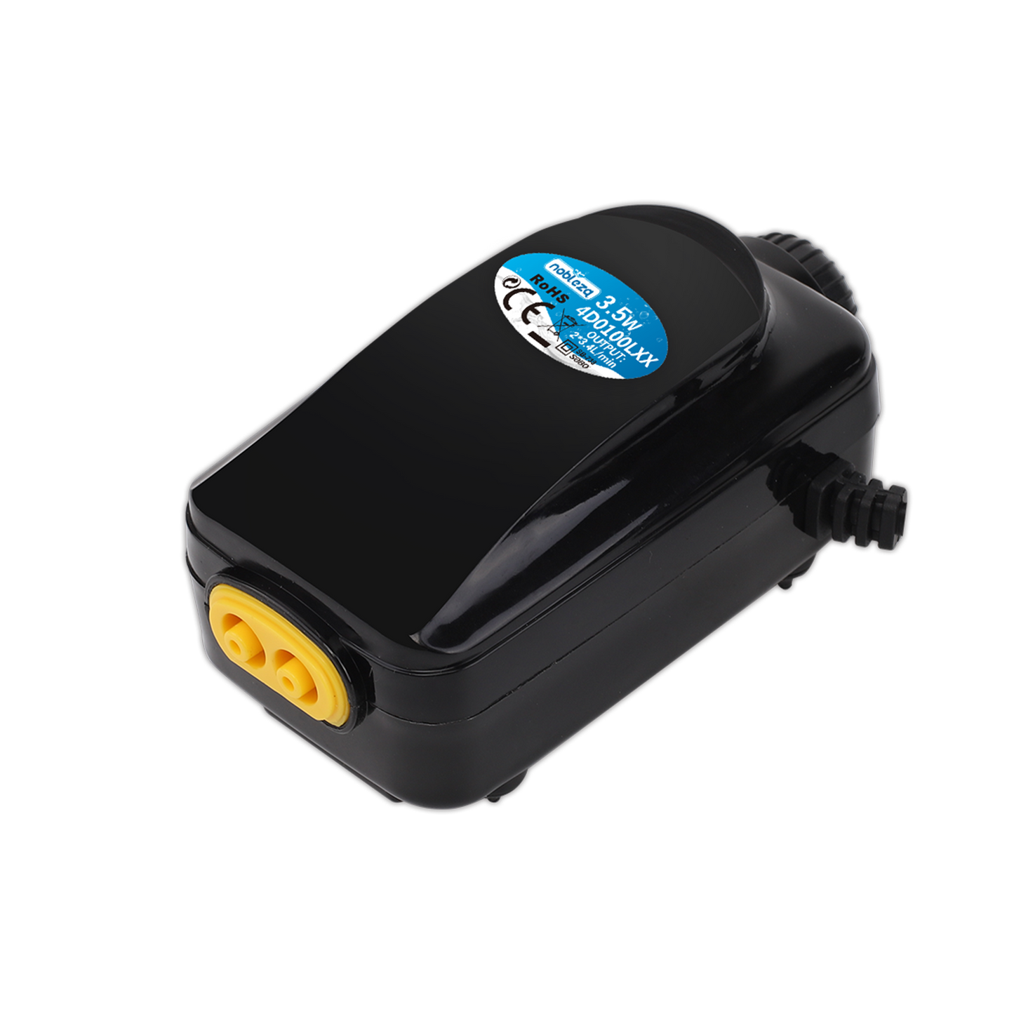 Pompe à air réglable silencieuse pour aquarium 2x3,4L/min 3,5W