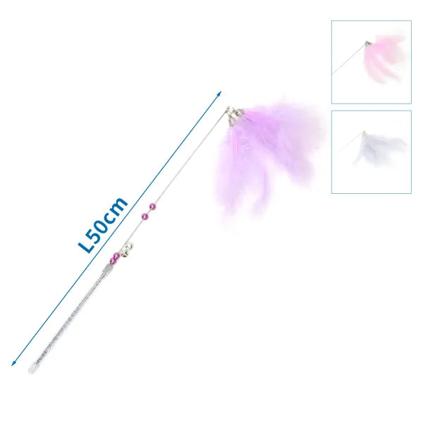 Jouet pour chat avec bâton et plume