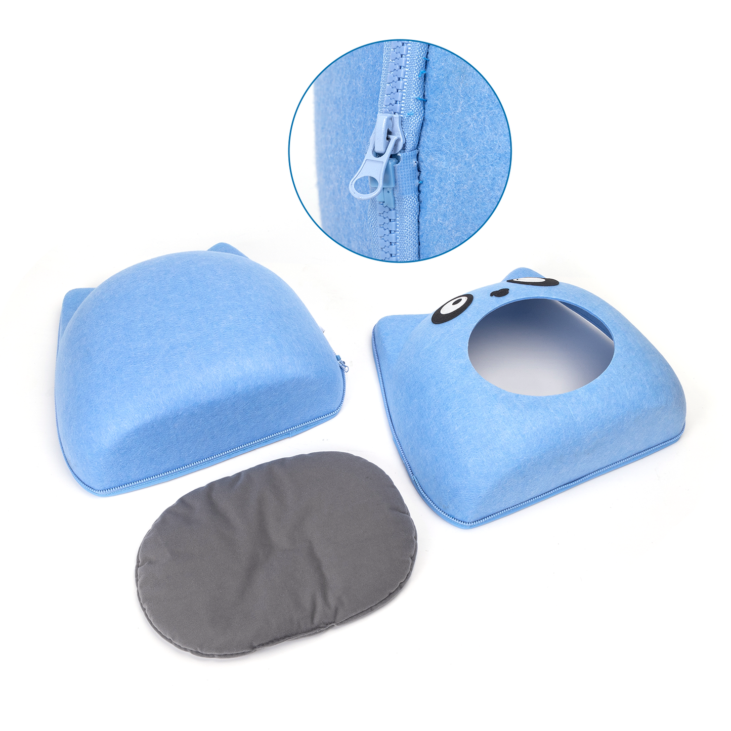 Maison tête de chat bleu