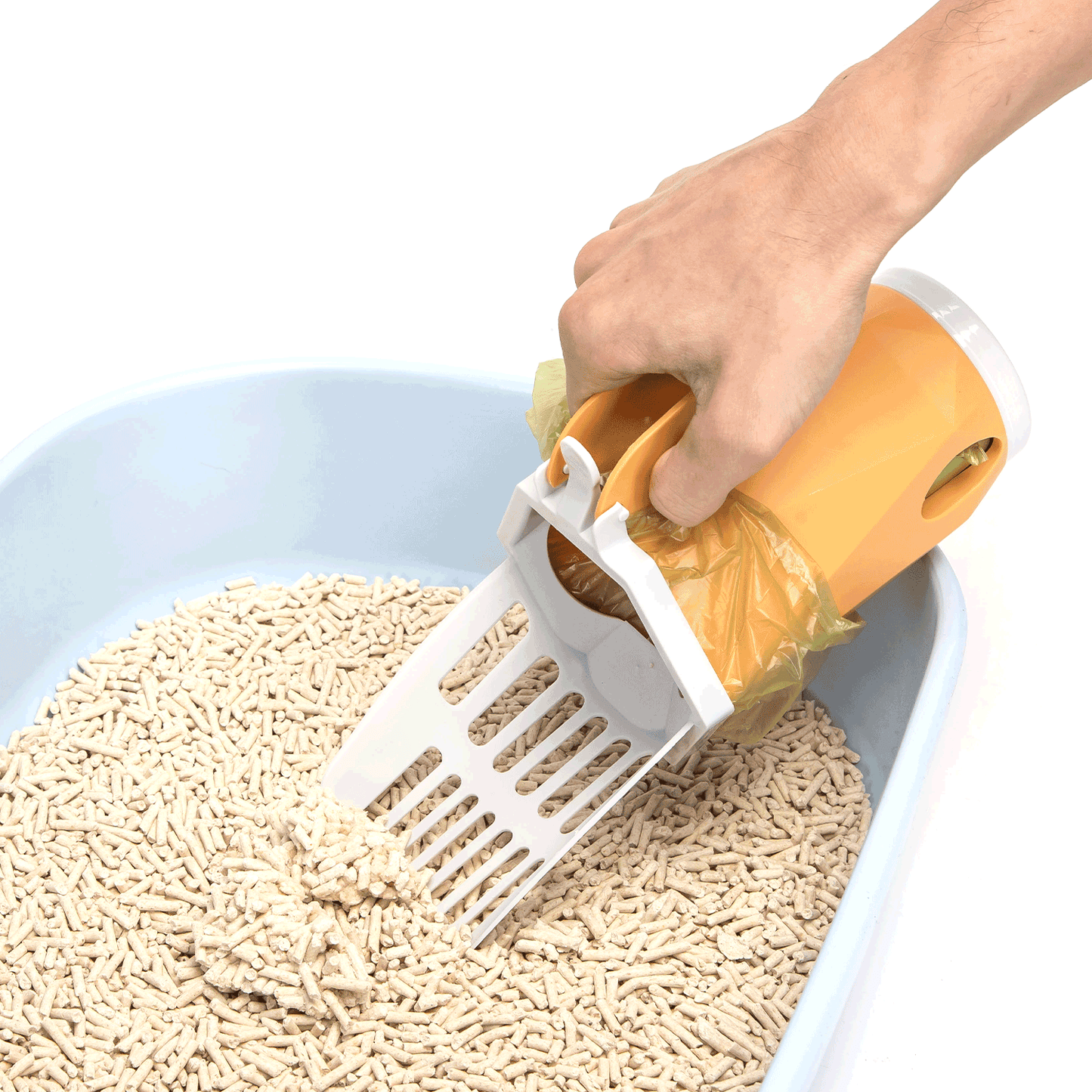 Litter scoop with container