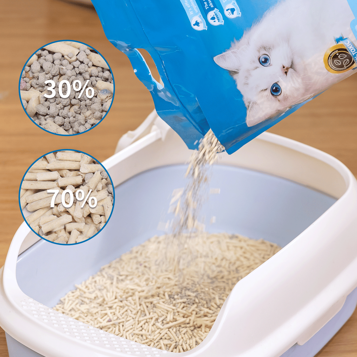 Litière pour chat mix tofu/bétonite 5L