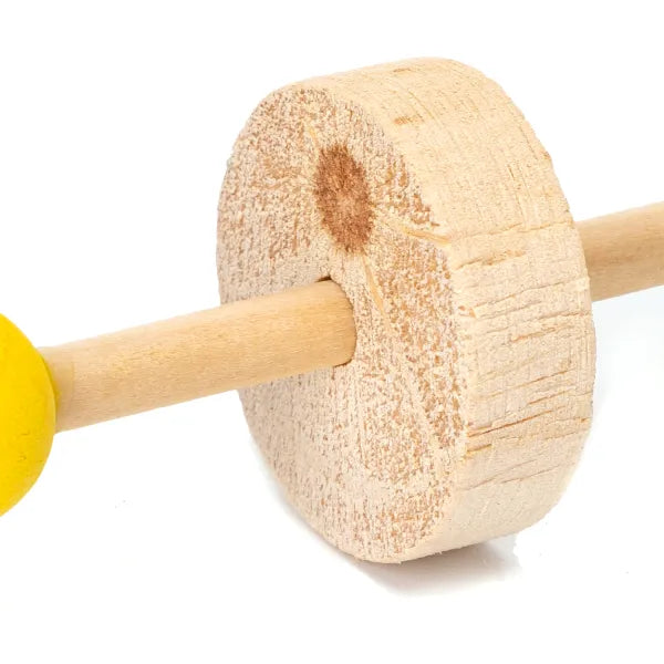 Jouet haltère en bois