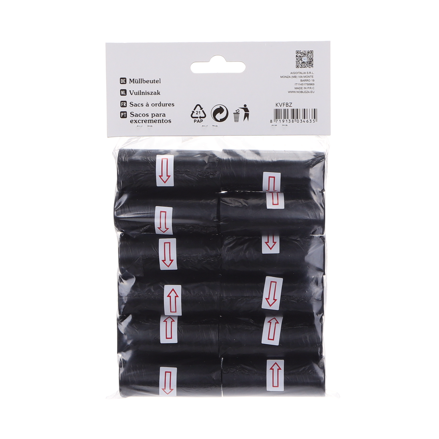 Pack de 12 rouleaux de sacs à déjection